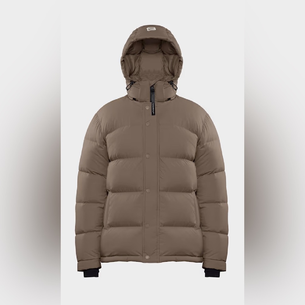 NWT Aritzia Cola Taupe Puffer super puff Jacket size small